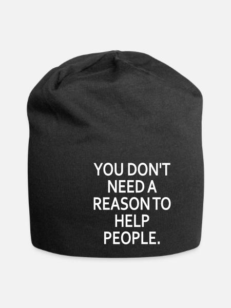 Help People 2 - Jersey-Beanie - Schwarz