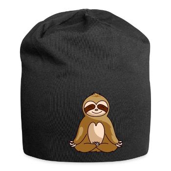 Sloth relax chill relax gift - Jersey Beanie - black - Front