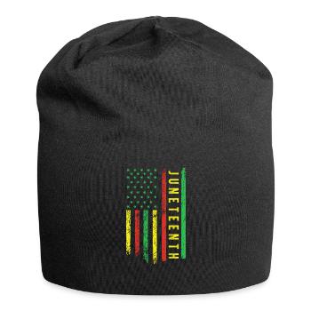 Juneteenth dans un drapeau pour l’histoire des Noirs africains - Bonnet en jersey - noir - Devant