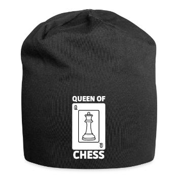 cooles Queen of Chess T-Shirt - Jersey-Beanie - Schwarz - Vorne