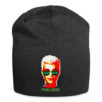 tête de pixel - Bonnet en jersey - charbon - Devant