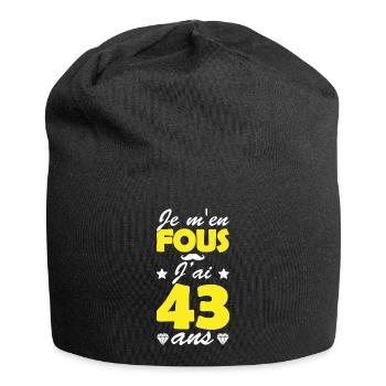 j'ai 43 ans / cadeau anniversaire 43 ans - Bonnet en jersey - noir - Devant