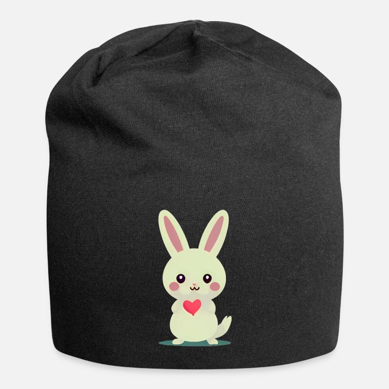 Herzhase - Jersey-Beanie - Schwarz