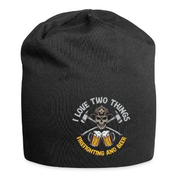 Feuerwehrmann Feuerwehr & Sprüche - Jersey-Beanie - Schwarz - Vorne