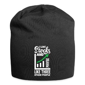 I Like Stocks And Maybe Three Other People - Jersey-Beanie - Schwarz - Vorne