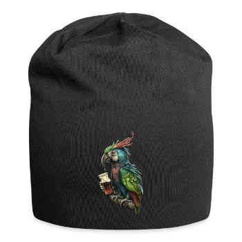 Lustiger Biertrinker, der coole Papagei - Jersey-Beanie - Schwarz - Vorne