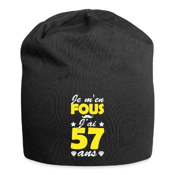 j ai 57 ans / cadeau humour anniversaire 57 ans - Bonnet en jersey - noir - Devant