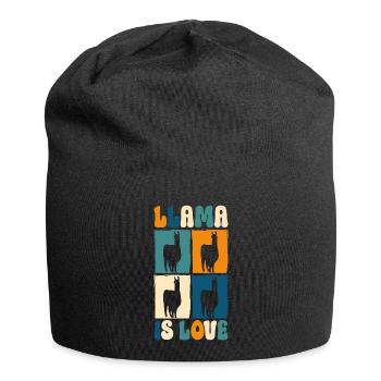 Llama Nutztier Südamerika Sanft - Jersey-Beanie - Schwarz - Vorne