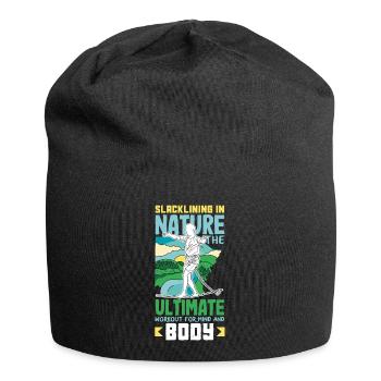 Slacklining in nature the ultimate workout for - Jersey Beanie - black - Front