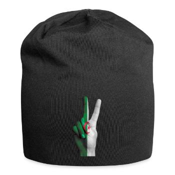 Algerian flag signs victory - Jersey Beanie - black - Front