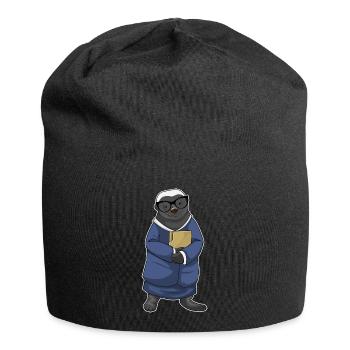 Dachs Sekretärin Ordner Büro - Jersey-Beanie - Schwarz - Vorne