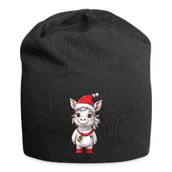 Conception de Noël de chevaux mignons de poney d’hiver - Bonnet en jersey - noir - Devant