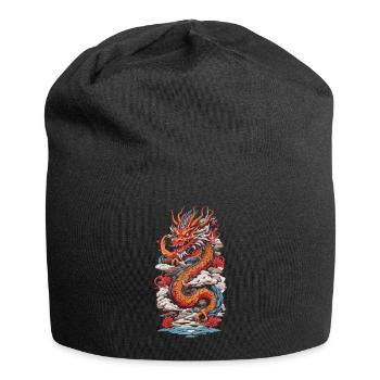 Rétro asiatique mysticisme Dragon Japon Design - Bonnet en jersey - noir - Devant