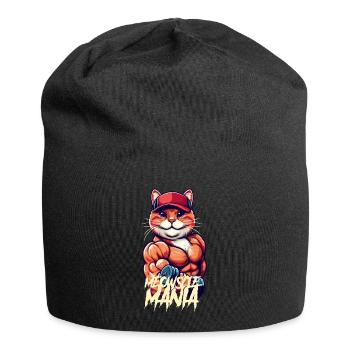 Miau-Manie - Jersey-Beanie - Schwarz - Vorne