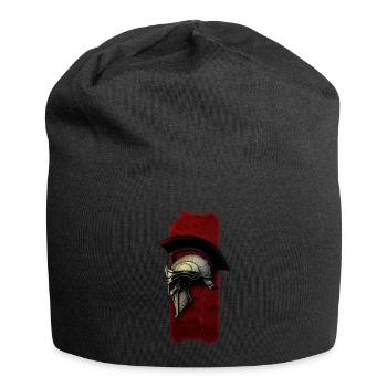 Vergoldeter Ruhm: Spartanischer goldener Kriegerhelm - Jersey-Beanie - Schwarz - Vorne