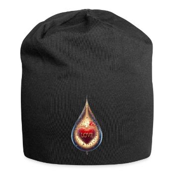 Liebe in einem Tropfen - Jersey-Beanie - Schwarz - Vorne