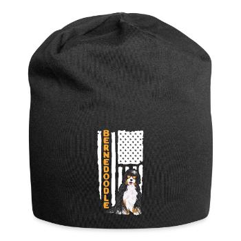 Chien Bernedoodle - Bonnet en jersey - noir - Devant