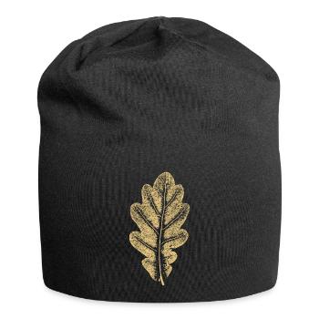 Feuille de chêne - Feuille kaki / Chêne / Arbre - Bonnet en jersey - noir - Devant