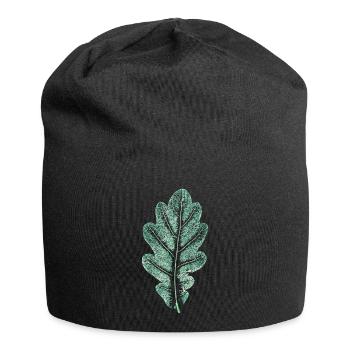 Feuille de chêne - Vert naturel clair - Feuille/ Chêne/ Arbre - Bonnet en jersey - noir - Devant