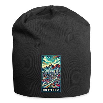 Monterrey Mexiko Stadt Reise Design - Jersey-Beanie - Schwarz - Vorne