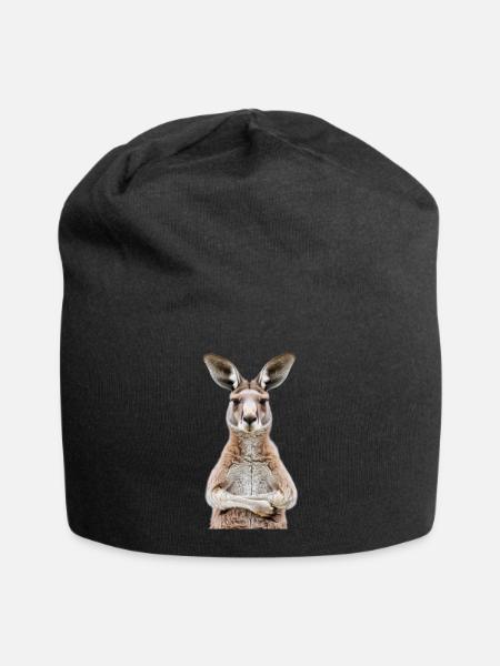 Känguru - Jersey-Beanie - Schwarz