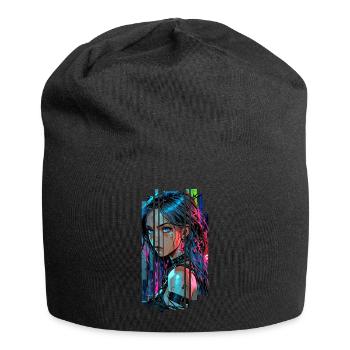 Cyber femme Urban city néon - Bonnet en jersey - noir - Devant