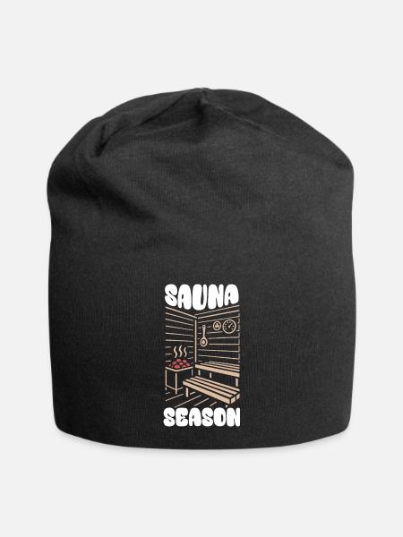 Sauna Season - Saunieren - Spruch - Jersey-Beanie - Schwarz