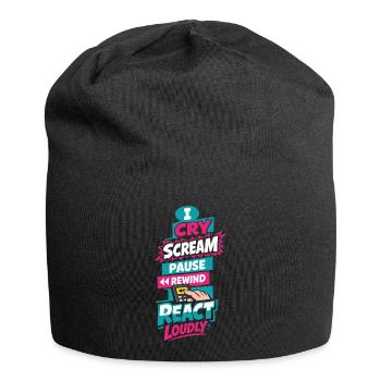 Anime-fangirl Schreit Anime-reaktion - Jersey-Beanie - Schwarz - Vorne