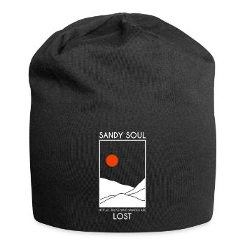Déserts de sable / dunes de sable avec un soleil rouge - Bonnet en jersey - noir - Devant
