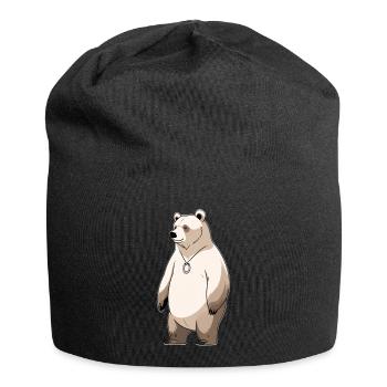 Polarbär Cartoon Halskette - Jersey-Beanie - Schwarz - Vorne