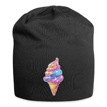 Regenbogen Softeis - Jersey-Beanie - Schwarz - Vorne