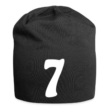 Sept : Minimal Numeral 7 | Septième - Bonnet en jersey - noir - Devant