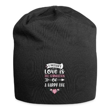 L’amour d’une mère est la fondaté... - Bonnet en jersey - noir - Devant