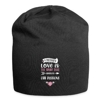 L’amour d’une mère est l’étincelle... - Bonnet en jersey - noir - Devant