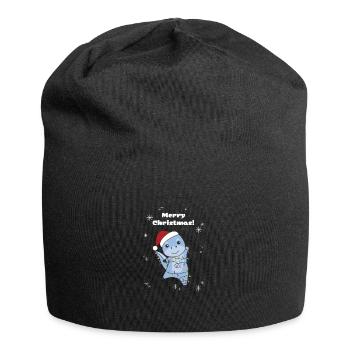 Dino Noël Hiver Animaux Dinos - Bonnet en jersey - noir - Devant