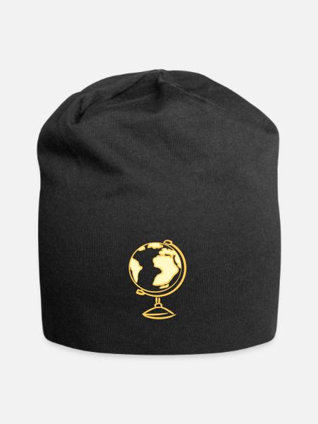 Globus. Geografie. Lehrer / Lehrerin - Jersey-Beanie - Schwarz