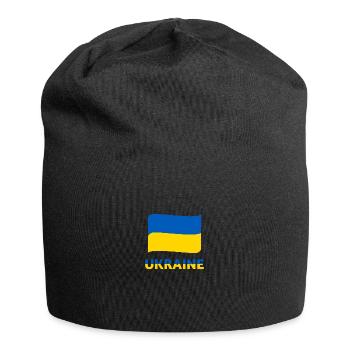 Flagge Ukraine T-Shirt - Jersey-Beanie - Schwarz - Vorne