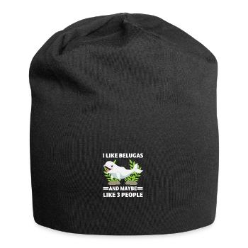 Beluga Wal Ozean Tier Lustiges Geschenk Beluga - Jersey-Beanie - Schwarz - Vorne