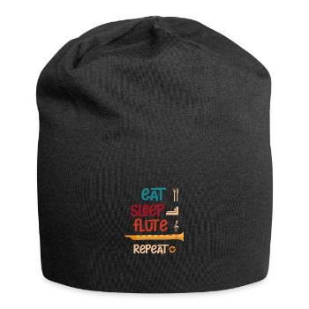 Eats Sleeps Flute Repeats Flute - Jersey Beanie - black - Front