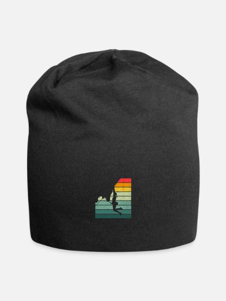 Retro Graphic Climbing Bouldering Rock Climber Mou - Jersey-Beanie - Schwarz