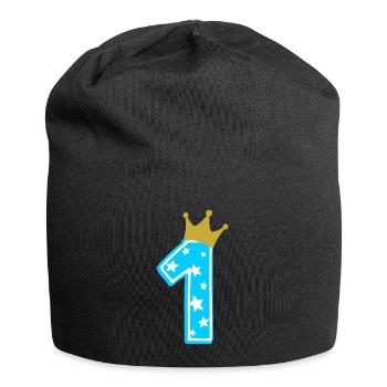 1 couronne 1er anniversaire 1 an - Bonnet en jersey - noir - Devant