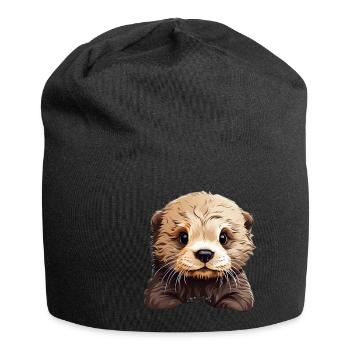 Otter Süß Witziges Tierfreund Geschenk - Jersey-Beanie - Schwarz - Vorne