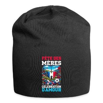 Fête des mères aux racines françaises, maman, meilleur - Bonnet en jersey - noir - Devant