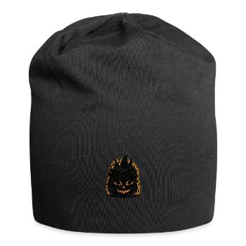 Grinning Pumpkin - Funny Halloween Shirt - Jersey Beanie - black - Front