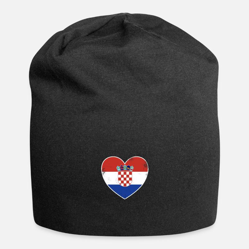 Kroatien Liebe kroatisches Design - Jersey-Beanie - Schwarz