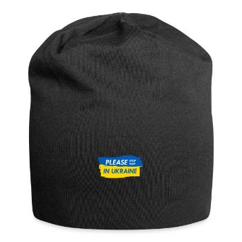 Ukraine kein Krieg - rettet die Ukraine - Jersey-Beanie - Schwarz - Vorne