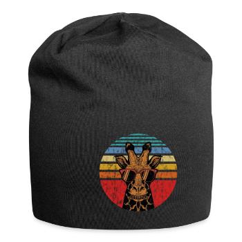 Giraffe animal cool sunglasses - Jersey Beanie - black - Front