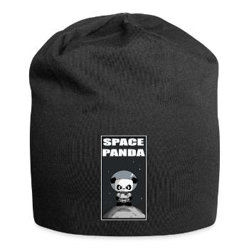süßer Panda Astronaut Weltall Mond Universum All - Jersey-Beanie - Schwarz - Vorne