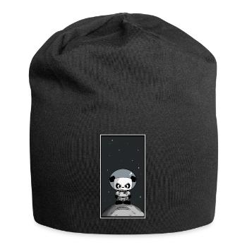 süßer Panda Astronaut Weltall Mond Universum All - Jersey-Beanie - Schwarz - Vorne