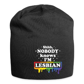 LBGT Drapeau Gay Pride Lesbienne Humaine - Bonnet en jersey - noir - Devant